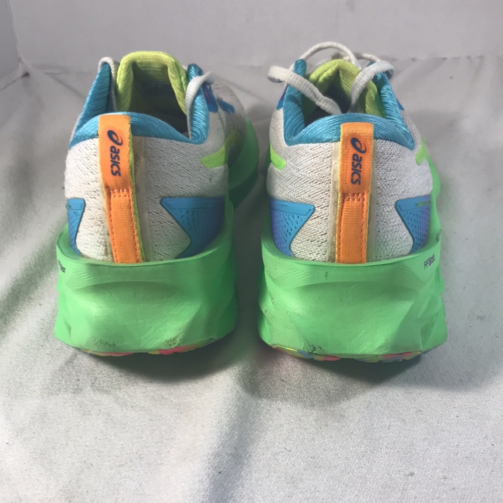 ASICS Novablast 2 Women’s White & Neon Green Running Shoes Size 8 - Picture 3 of 9
